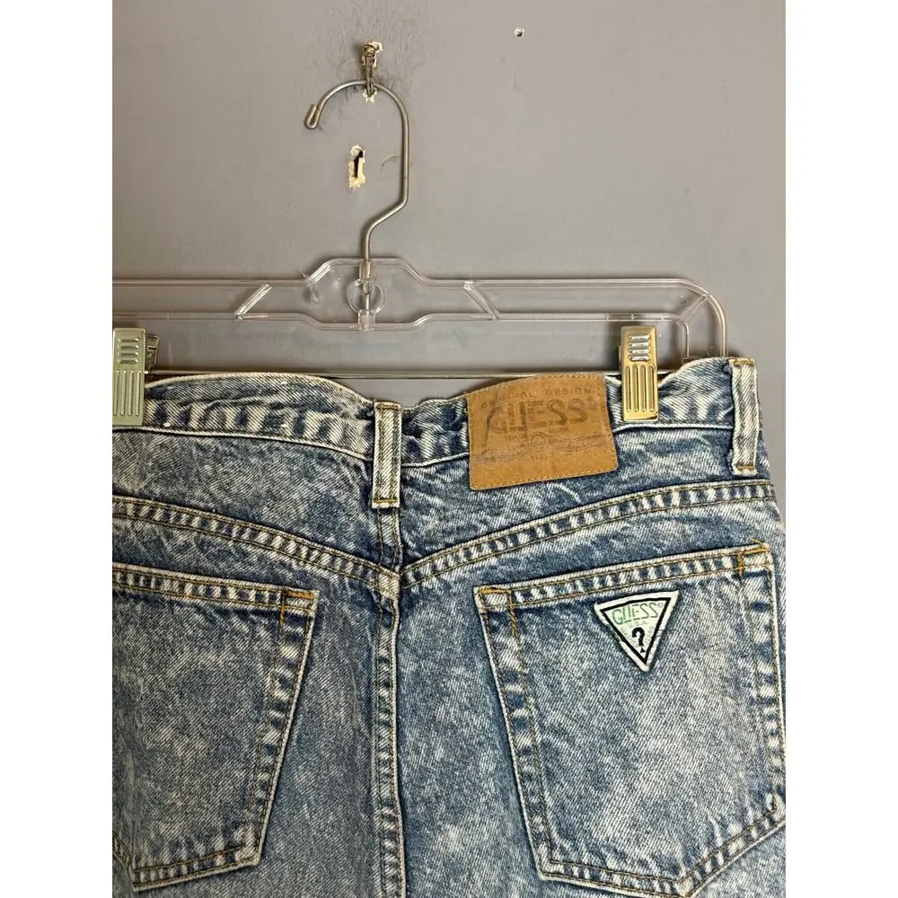 Vintage 80s Guess Georges Marciano Men’s Acid Wash Tapered Jeans USA Sz 34